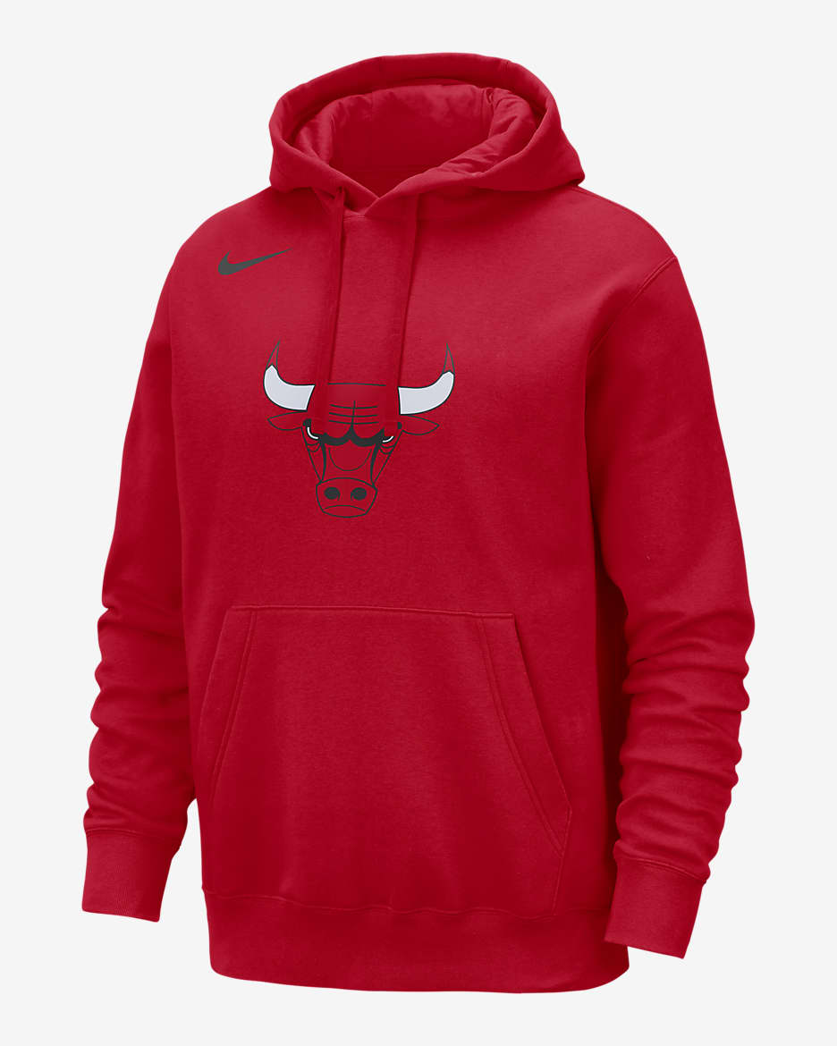 Felpa pullover con cappuccio Chicago Bulls Club Nike NBA Uomo